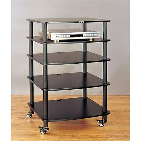 Vti Manufacturing VTI Manufacturing AR405BB 4 Black Poles 5 Black Shelves With Caster AV Stand AR405BB